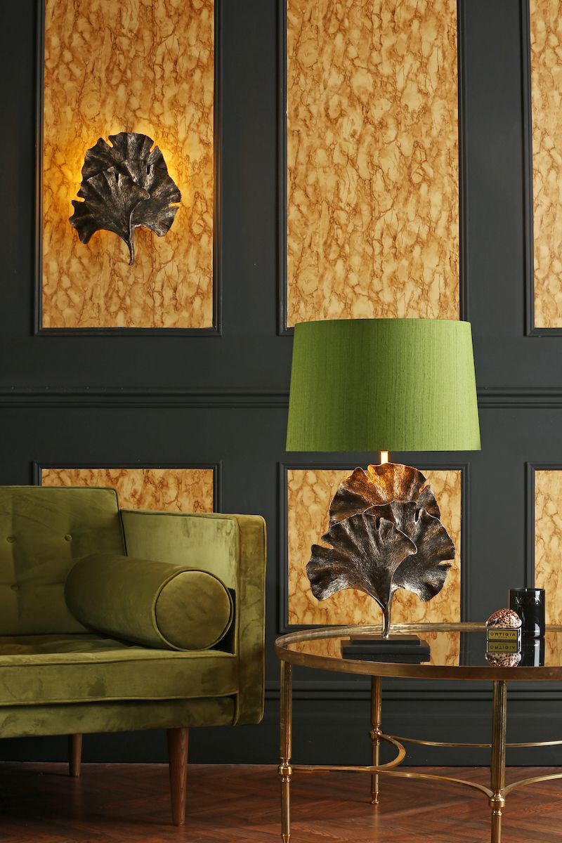 Gingko single wall washer in black / gold
